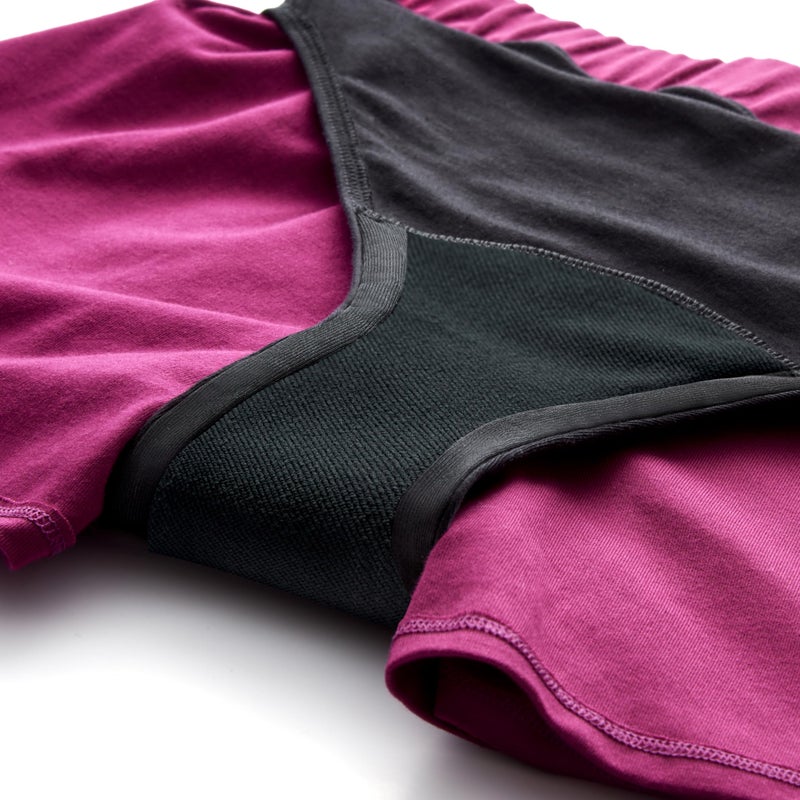 Thinx Ultra-Soft Period Underwear, Overnight Sleep-Shorts Leakproof, Holds Up to 12 Regular Tampons*, Period Underwear for Women, Reusable & Controls Odor, Plum, XL - Image 4