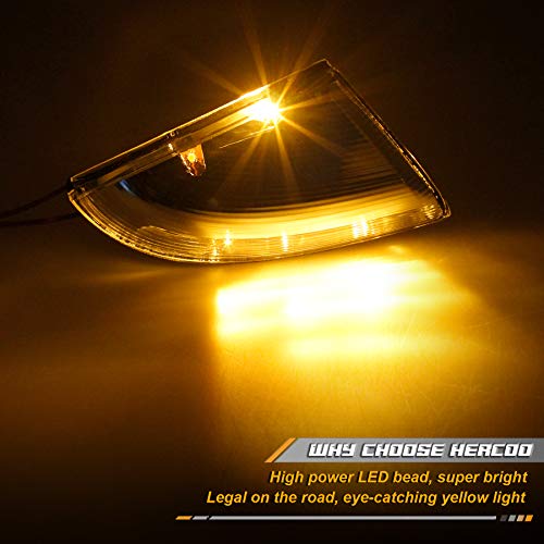 HERCOO LED Side Mirror Turn Signal Puddle Light Lamp Housing Cover Compatible with Dodge Ram 1500 2009-2018, Dodge Ram 2500 2010-2018, Ram 1500 Classic 2019-2022, Replacement for 68064949AA - Image 4