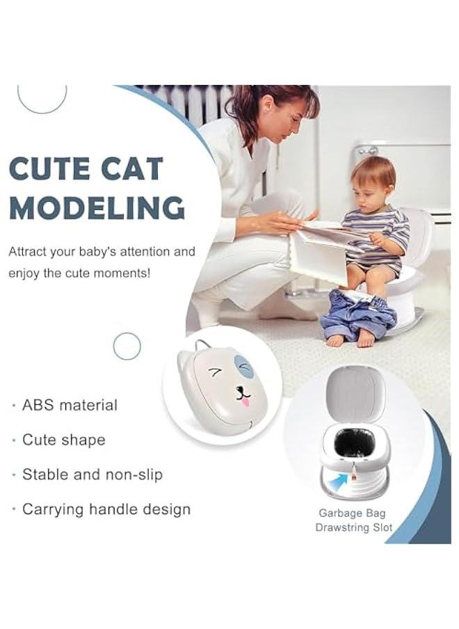 Gonice Portable Potty Training Seat for Toddler Travel,Toilet Potty Chair Potty Training Toilet Seat with Storage Bag Emergency Folding Toilet Toddler Travel Potty Seat Home Car Camping Use (Grey)  - Image 3