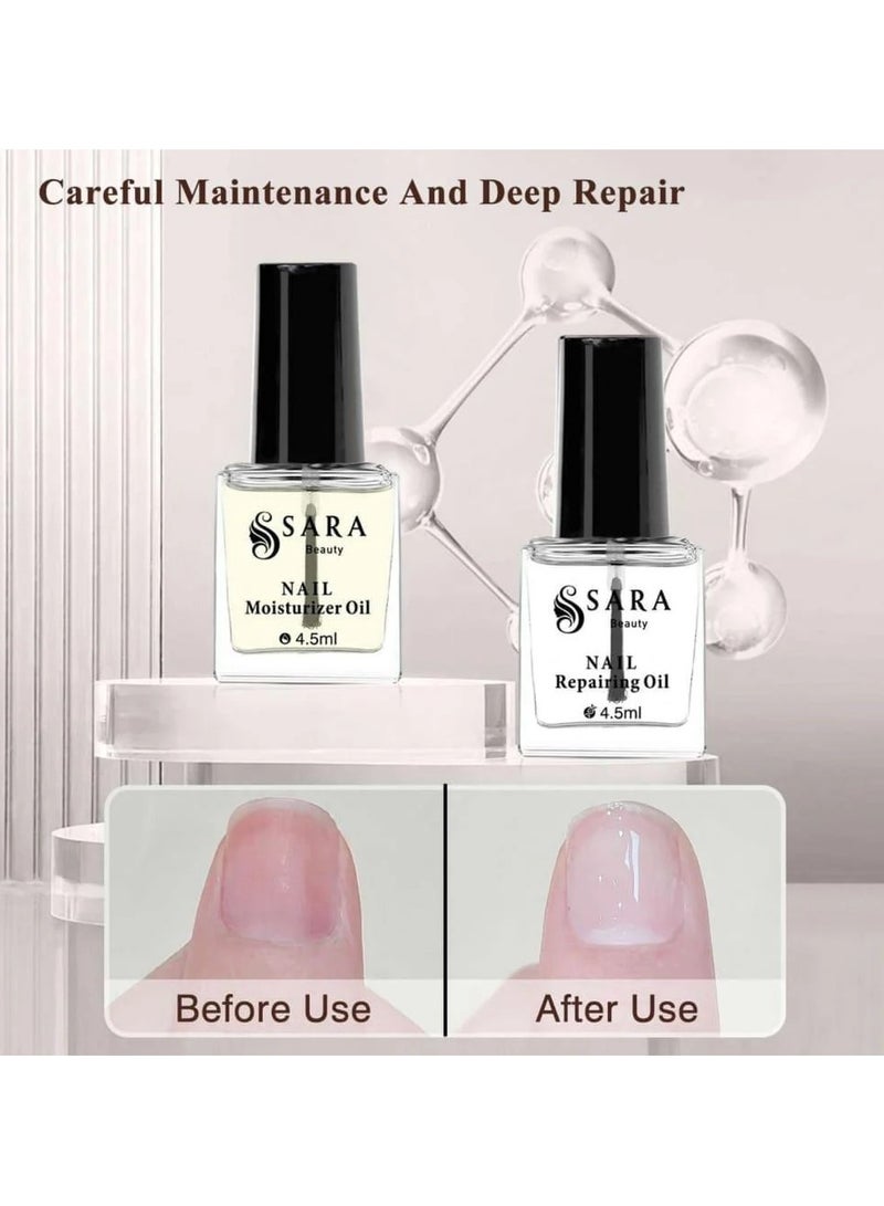 SARA BEAUTY & CARE Nail Strengthening and Lengthening Oil Set with Biotin 2*4.5 ml - Image 2