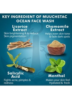 MUUCHSTAC Ocean Face Wash For Men Fights Acne & Pimple Skin Whitening & Brightening All Skin Types No Sls Silicone And Paraben 100 Ml  - Image 3