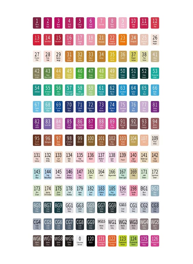168-Color Marker Set – Alcohol-Based Double Tip Markers for Art