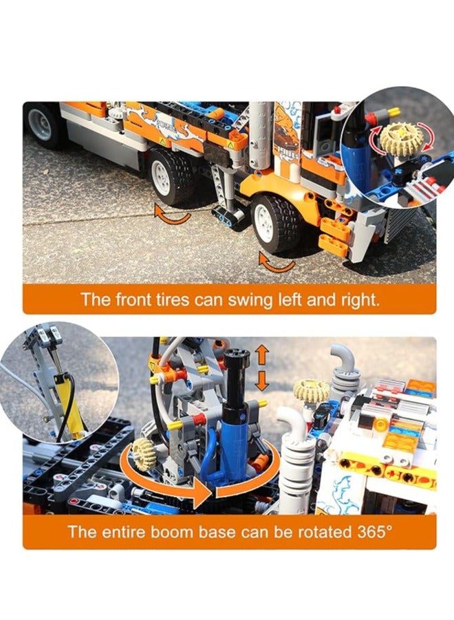 mould king 19014 Educational Pneumatic Concrete Pump Truck, Heavy Duty Tow Truck Building Block Toy, Crane Toy for Boys & Girls  - Image 5
