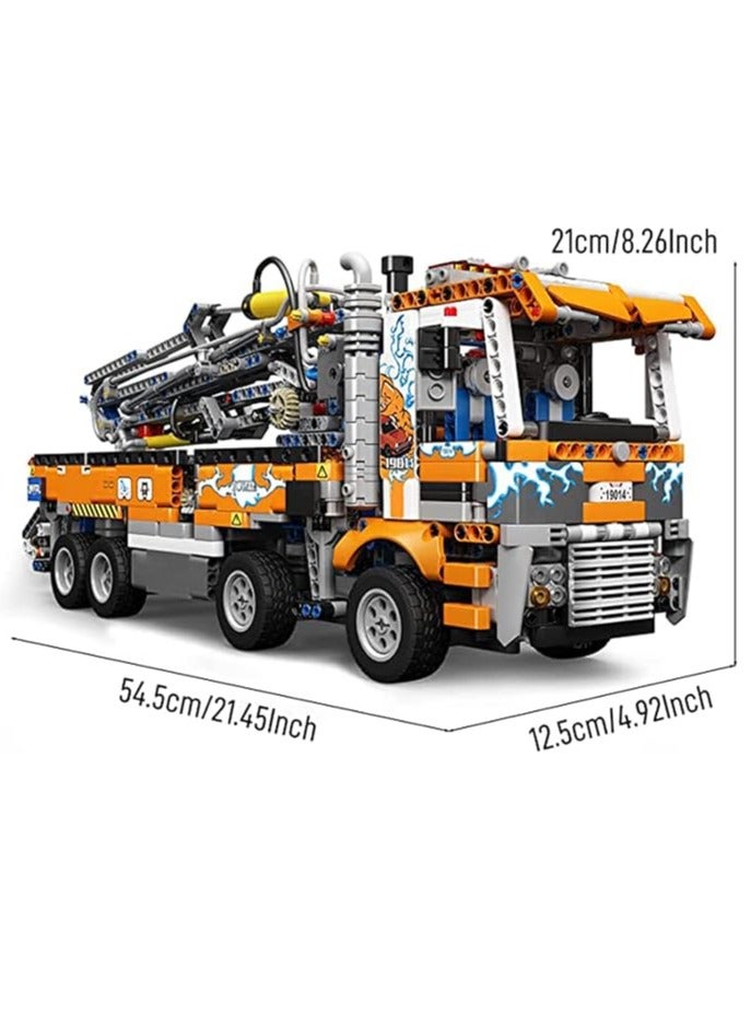 mould king 19014 Educational Pneumatic Concrete Pump Truck, Heavy Duty Tow Truck Building Block Toy, Crane Toy for Boys & Girls  - Image 3