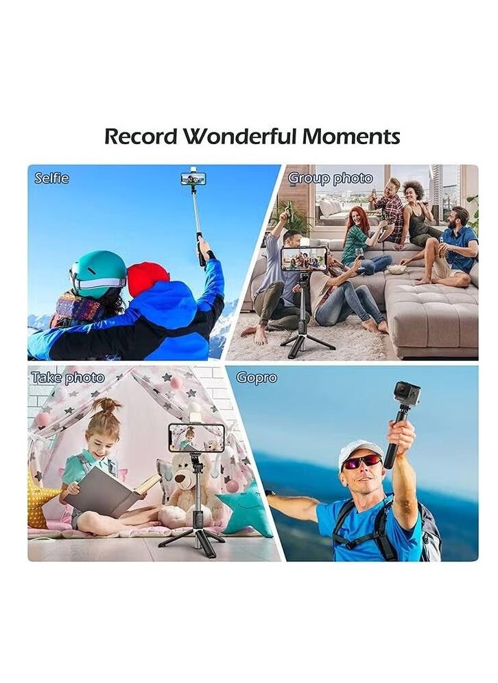Super ZYouth - Selfie Stick with Wireless Bluetooth Remote, Portable Selfie Stick Tripod with Light, Compatible with iPhone 14/13 Pro/12/11 Pro/Max/XS/XR/X/8/7 and Android Smartphones - Image 1