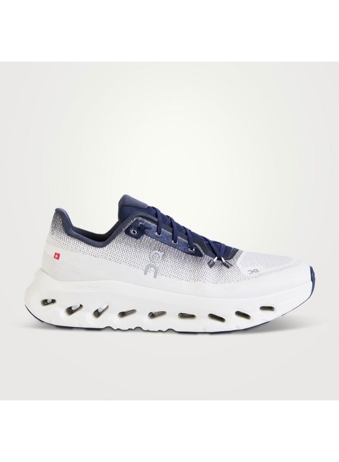 On Cloud ivory blue sneaker