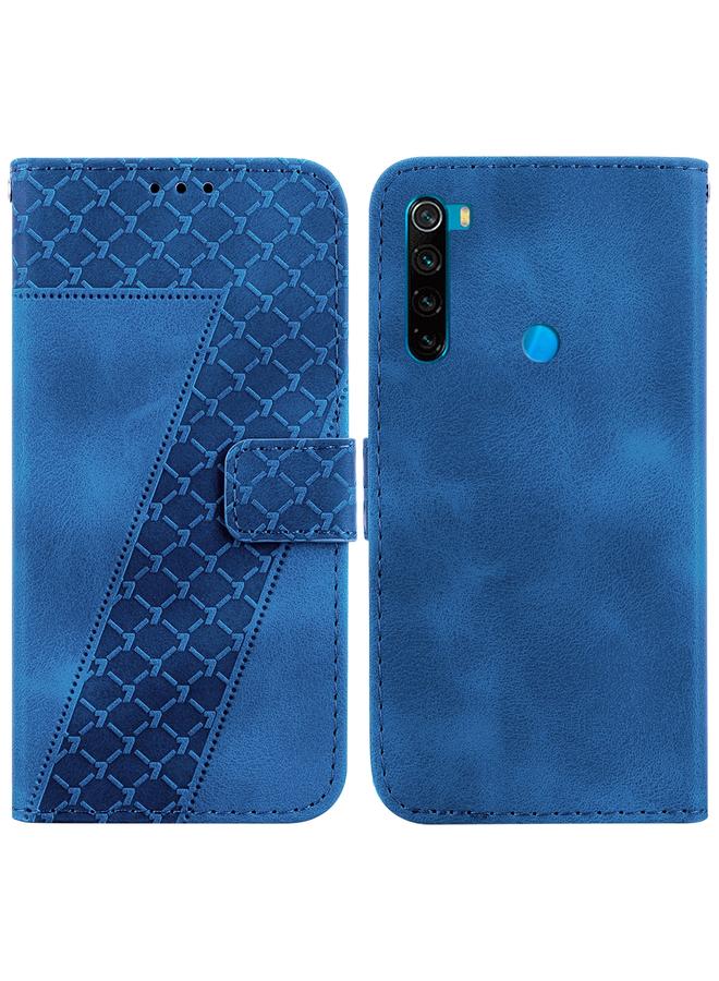The Bros Case For Xiaomi Redmi Note 8 7-shaped Embossed Leather Phone Case