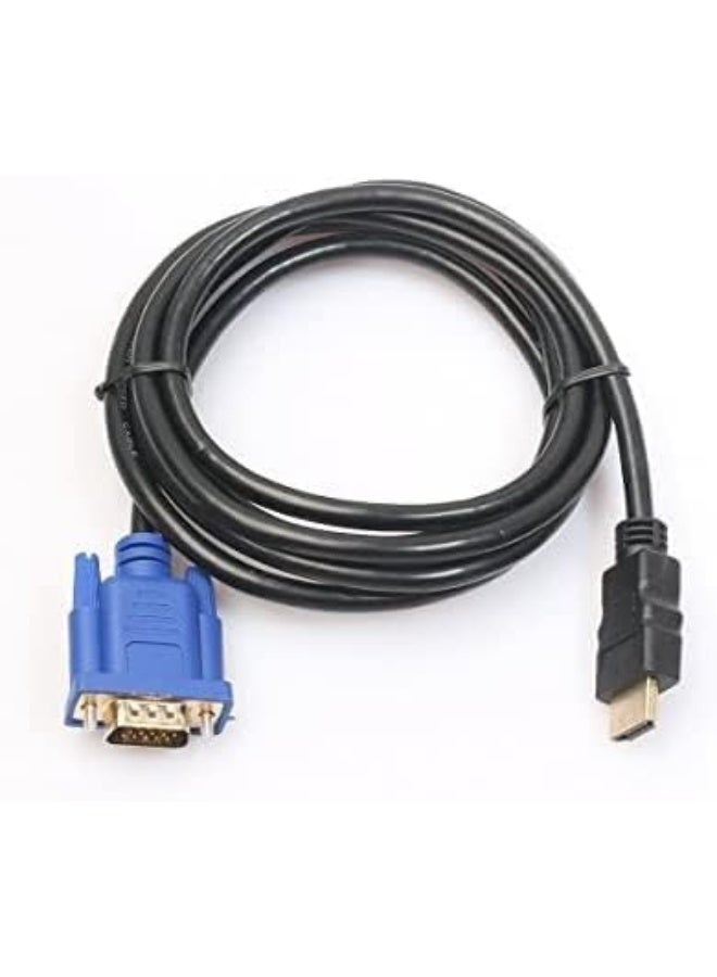 كابل HDMI إلى VGA بطول 1.5 متر، 1080P، محول فيديو ذكر HDMI إلى ذكر VGA للكمبيوتر والشاشات وأجهزة العرض - Image 1