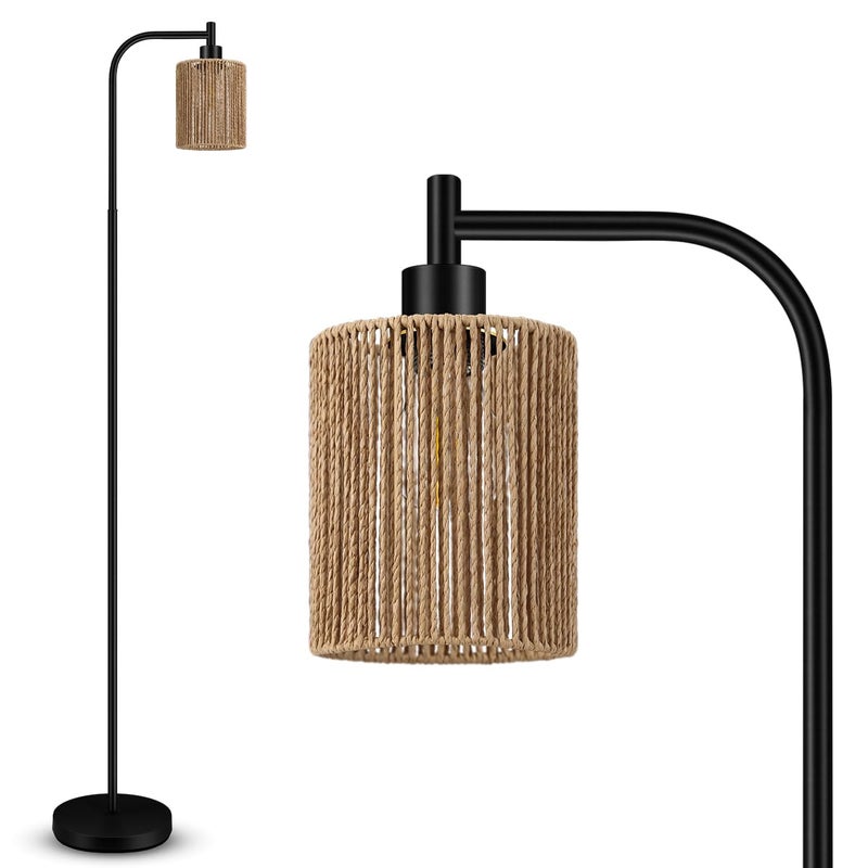 BoostArea Industrial Floor Lamp, Standing Lamp with Lampshade, 6W LED Bulb Included, Modern Floor Lamp with Foot Switch, Bright LED Lamp for Living Room and Bedroom, Office - Image 1