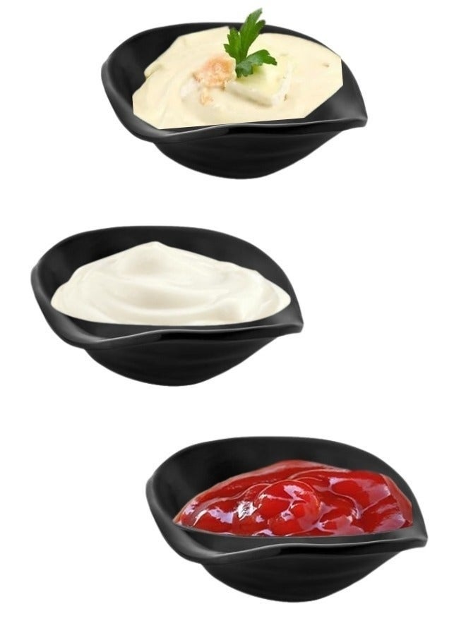 فالمر عبوة من 2 أوعية من الميلامين، أوعية غمس، طبق صلصة صغير مستطيل للصلصات، وعاء تقديم من الميلامين للصلصة والسوشي والساشيمي والثوم ، المكونات، التوابل، أوعية تحضير التوابل، المقبلات مقاس 15*12.5*5 سم( أسود ضد الكسر) - Image 3