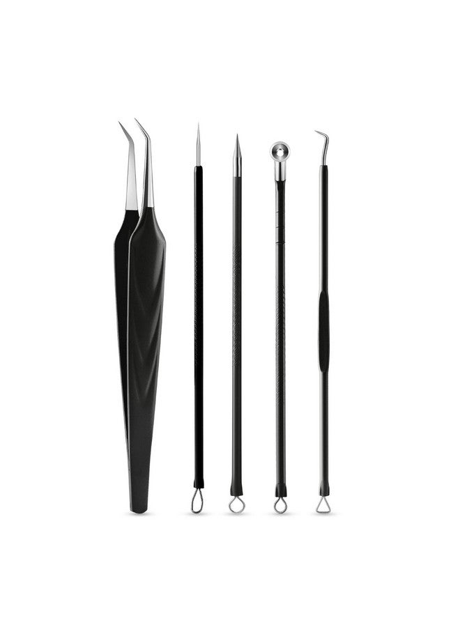 FVION Blackhead And Acne Extractor Kit Professional Pimple Popper Tool Kit Acne Tweezers And Blackhead Remover Tools For Face 5 Pcs Surgical Extractor Pimple Popping Tools - Image 1