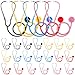 RoundFunny 20 Pcs Kids Stethoscope Toy Real Working Plastic Stethoscope for Kids Role Play Girls Boys Doctor Nurse Accessories Costume School Career Day CosplayMulticolors - Image 2