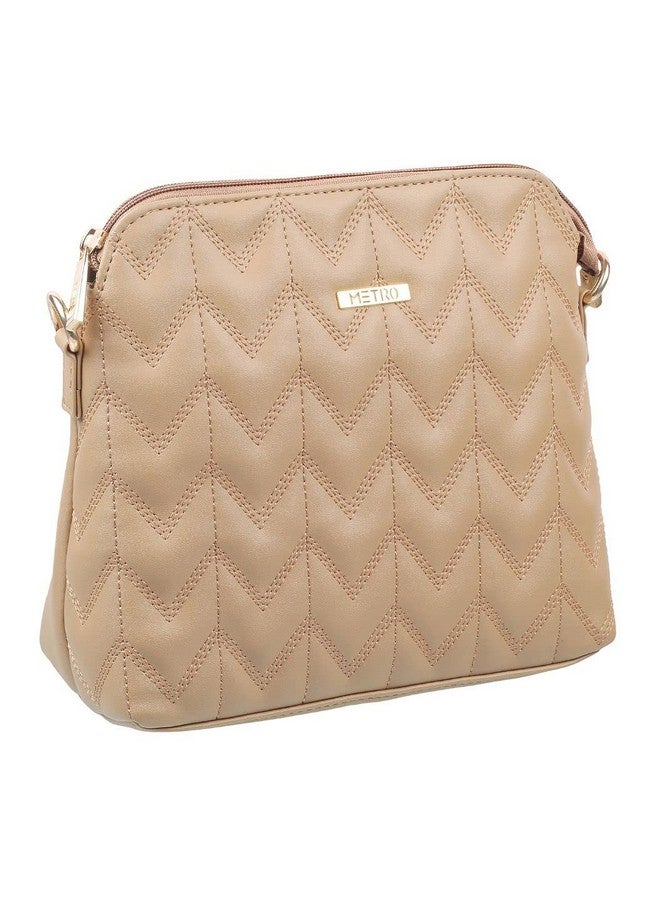 Metro Womens Synthetic Beige Zip Top Sling (One Size) - Image 5