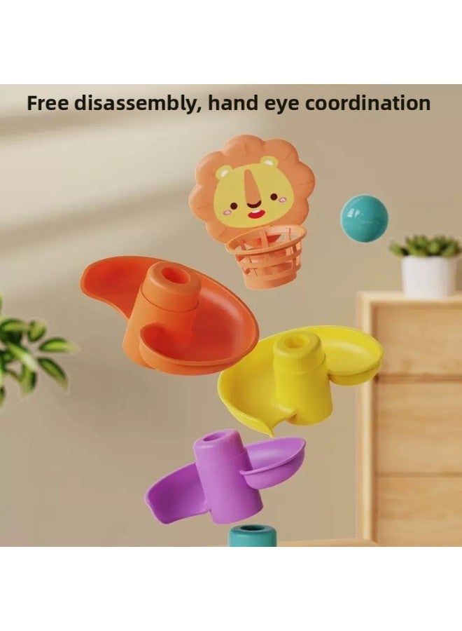 Baby Toys 6 Months Puzzle Early Education 788 901 1 Year Old 2 Baby Shooting Track Ball Turn Music-Color:5 Floors - Image 4