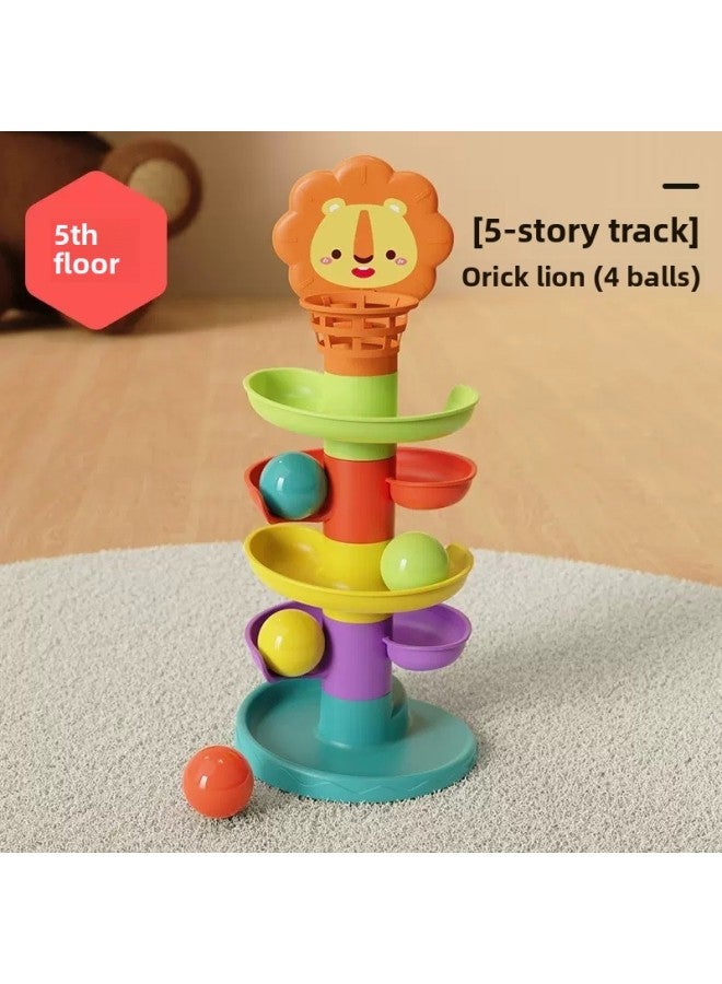 Baby Toys 6 Months Puzzle Early Education 788 901 1 Year Old 2 Baby Shooting Track Ball Turn Music-Color:5 Floors - Image 1