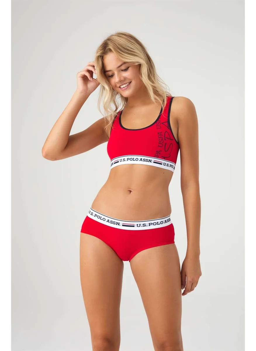 U.S. Polo Assn. BASE. Polo Assn. Women's Red Bustier Shorts Set