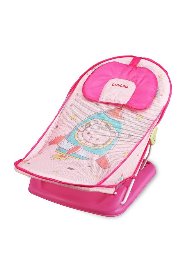 Luvlap كرسي استحمام للأطفال حديثي الولادة من Happy Astronaut بعمر 012 شهرًا، كرسي استحمام للأطفال بـ 3 أوضاع قابل للتعديل وقابل للغسل ومقعد كبير من الشبكة الناعمة (متعدد الألوان) - Image 2