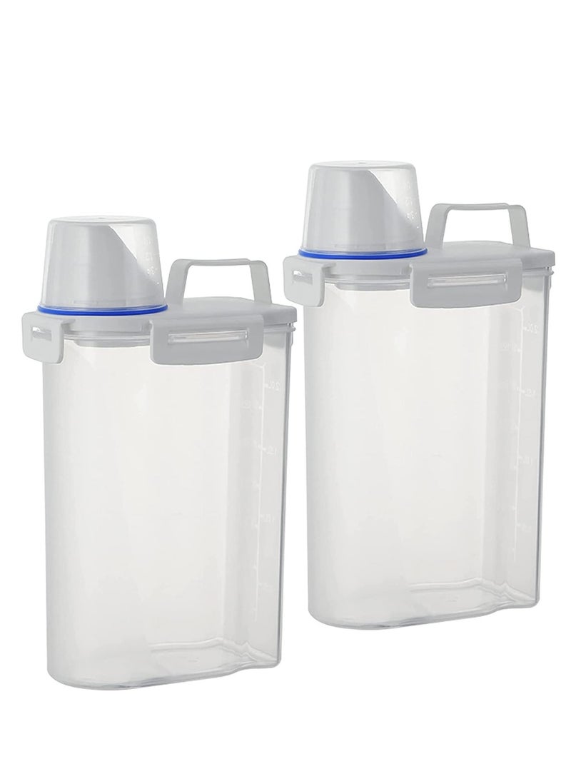 بريميفي طقم مكون من قطعتين من حاويات الحبوب محكمة الغلق بسعة 2.5 لتر مع كوب قياس وفوهة للصب - Image 1