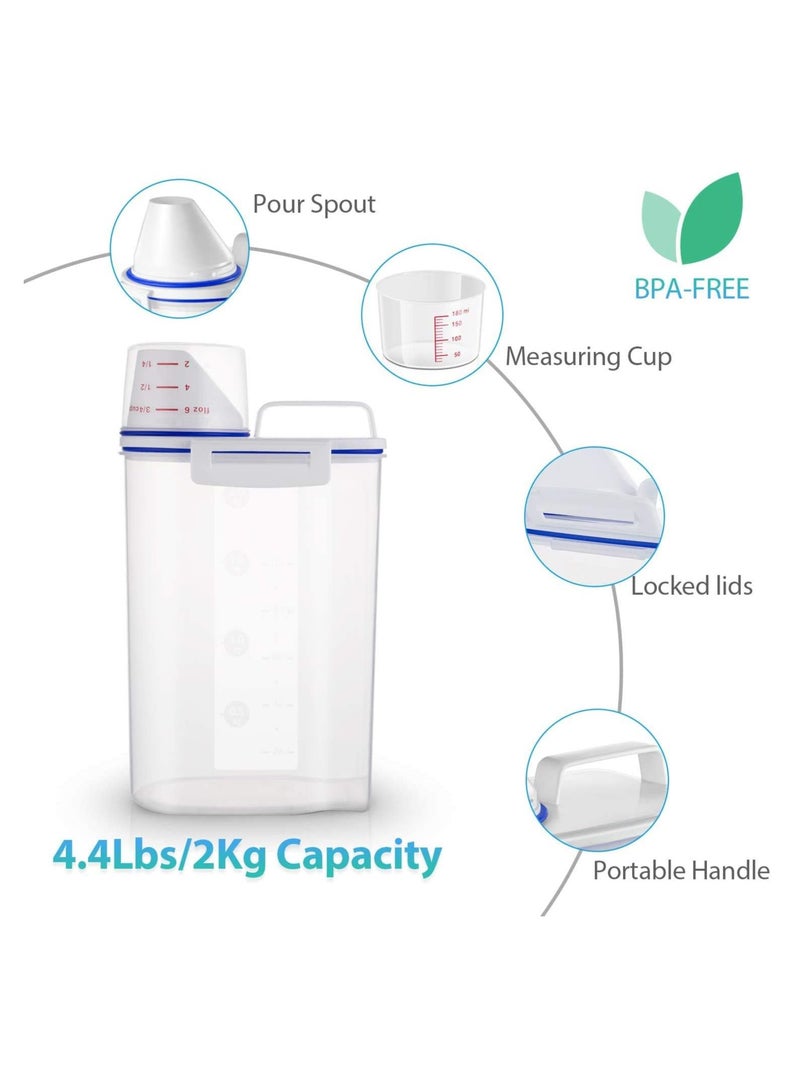 بريميفي طقم مكون من قطعتين من حاويات الحبوب محكمة الغلق بسعة 2.5 لتر مع كوب قياس وفوهة للصب - Image 2
