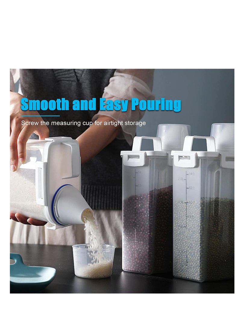 بريميفي طقم مكون من قطعتين من حاويات الحبوب محكمة الغلق بسعة 2.5 لتر مع كوب قياس وفوهة للصب - Image 4