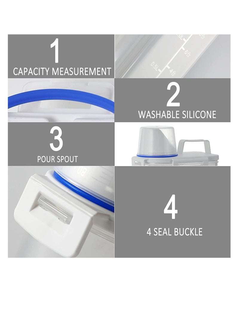 بريميفي طقم مكون من قطعتين من حاويات الحبوب محكمة الغلق بسعة 2.5 لتر مع كوب قياس وفوهة للصب - Image 5