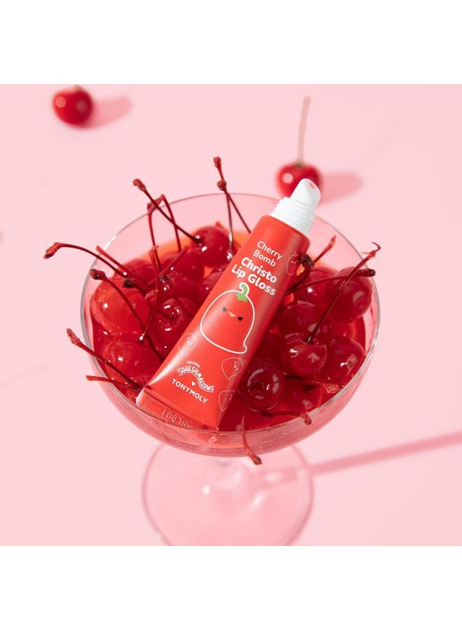 TONYMOLY x Squishmallows Christo Keychain Lip Gloss – Sheer Cherry Red Tint, Hydrating with Cherry Extract & Rosehip Oil, High Shine, 11ml - Image 5