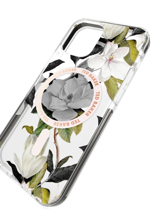 TED BAKER iPhone 14 Pro - MagSafe Anti-Shock Floral Case Opal - Image 3