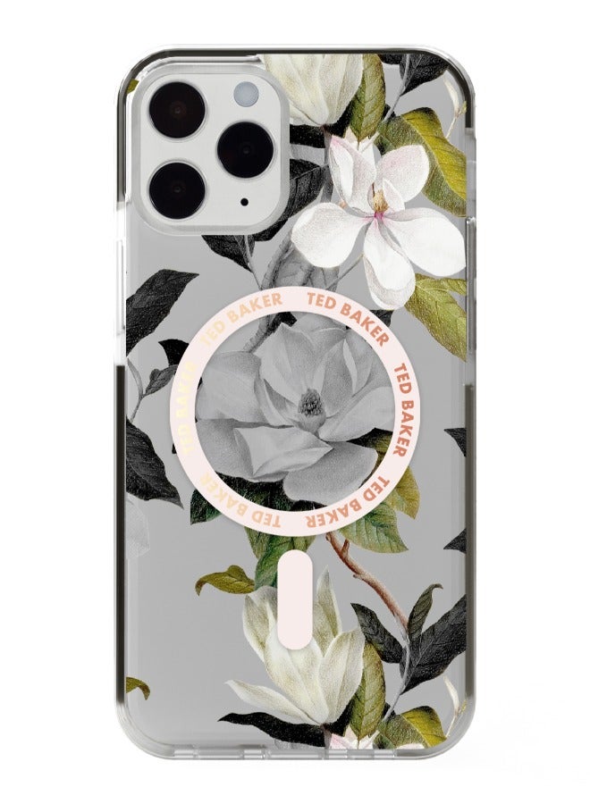 TED BAKER iPhone 14 Pro - MagSafe Anti-Shock Floral Case Opal - Image 2