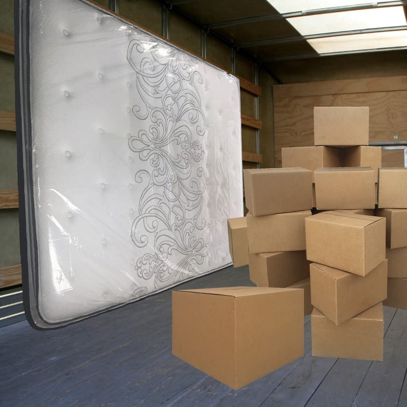 Uboxes أكياس نقل المراتب كينغ 76" x 15" x 104" ، شفافة - Image 4