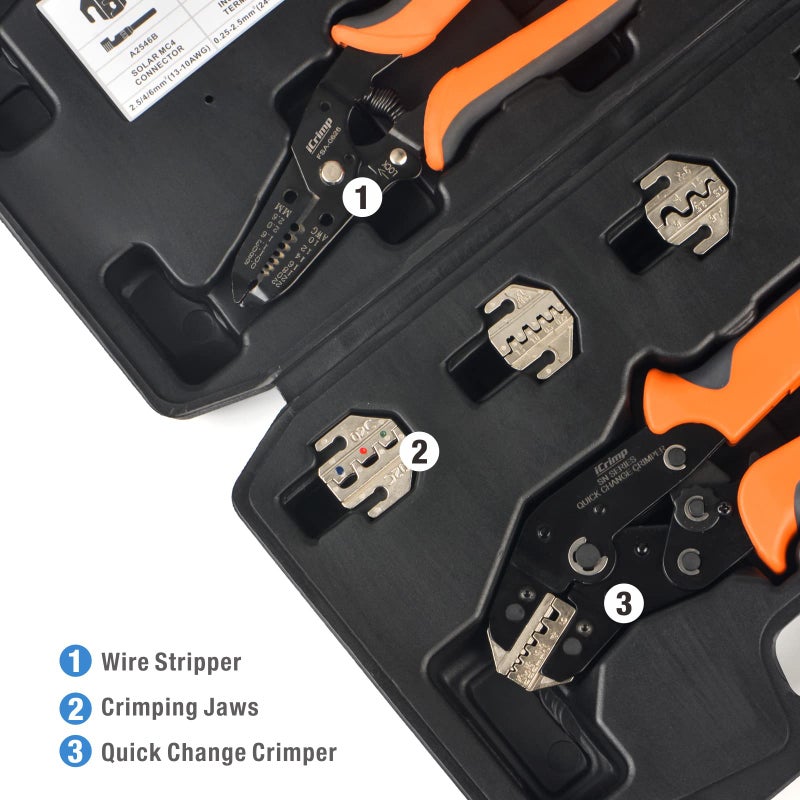 IWISS iCrimp Quick Change Ratcheting Crimper Tool Kit, Automotive Service Kit, for Crimping IWS4 Connector, Insulated & Non-insulated Terminal, Open Barrel Terminals, Dupont Connector, End Sleeve Ferrules - Image 5