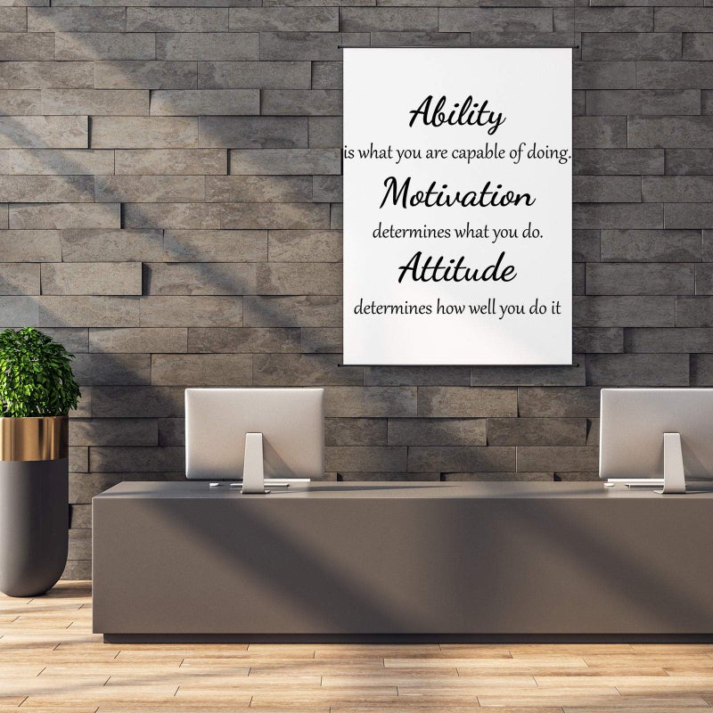 Outus 2 Sheets Vinyl Wall Quotes Stickers Ability Motivation Attitude Believe in Yourself Inspirational Saying Home Decals Quote Home Decor for Office School Classroom Teen Dorm Room Wall Decal (Black) - Image 4
