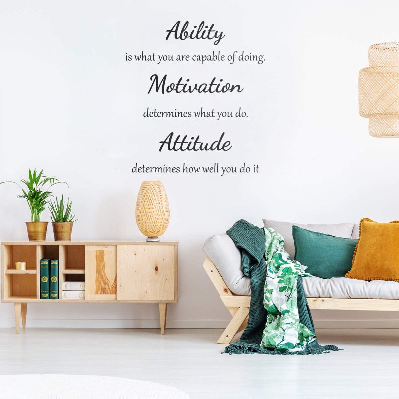 Outus 2 Sheets Vinyl Wall Quotes Stickers Ability Motivation Attitude Believe in Yourself Inspirational Saying Home Decals Quote Home Decor for Office School Classroom Teen Dorm Room Wall Decal (Black) - Image 5