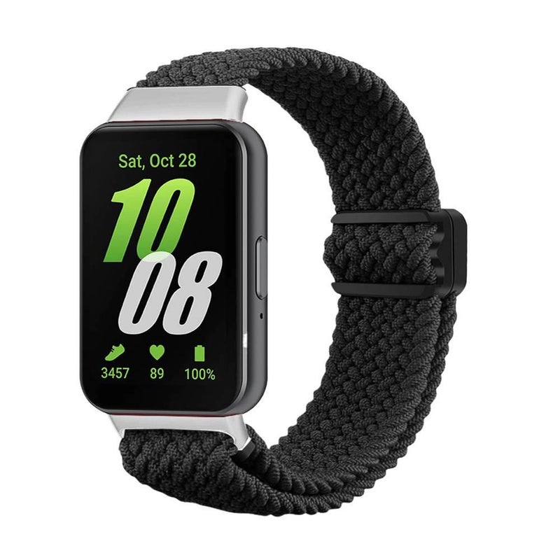 سوار ساعة ذكية سوار نايلون حلقي متوافق باللون وردي قابل للتعديل مع Samsung Galaxy Watch بملاءمة قابلة للتعديل وحزام بديل - Image 5