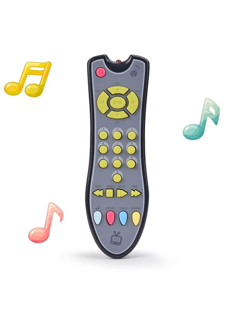 Musical TV Remote Control Toy with Light and Sounds Language Development Toy from Number 0-9 in English French Spainsh - Image 2