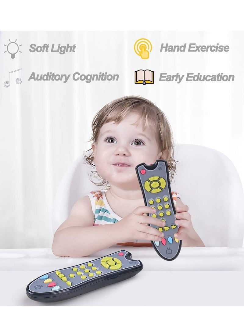 Musical TV Remote Control Toy with Light and Sounds Language Development Toy from Number 0-9 in English French Spainsh - Image 3