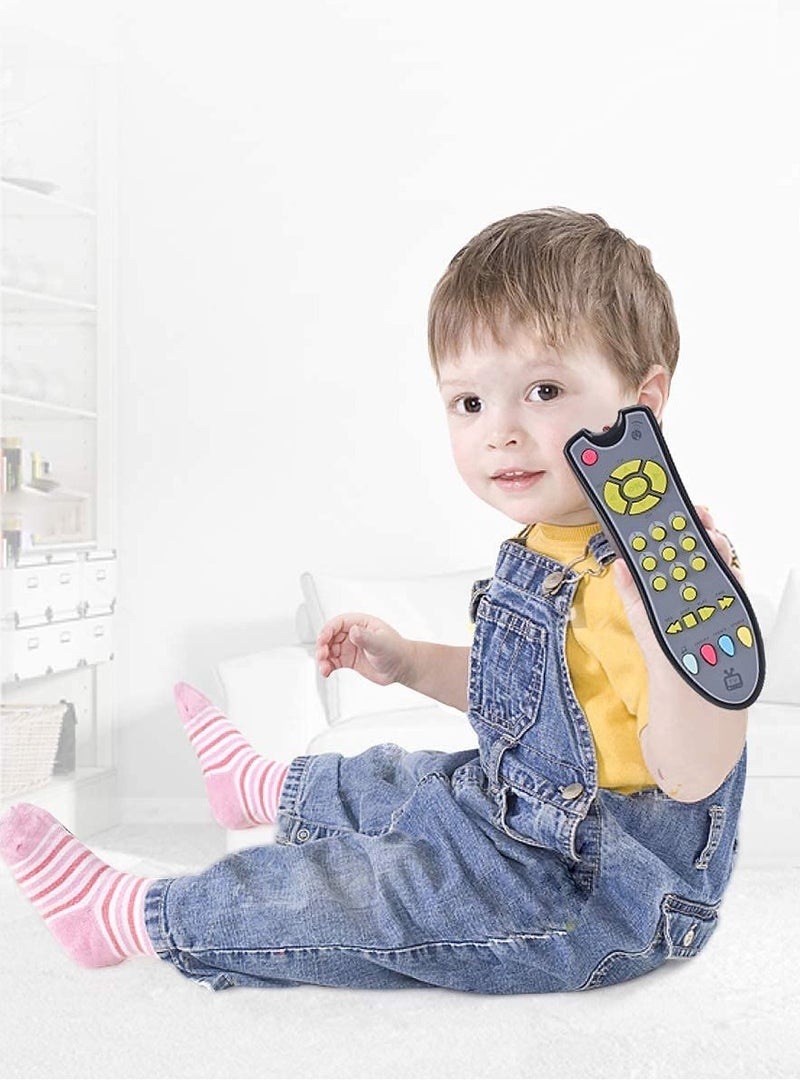 Musical TV Remote Control Toy with Light and Sounds Language Development Toy from Number 0-9 in English French Spainsh - Image 1