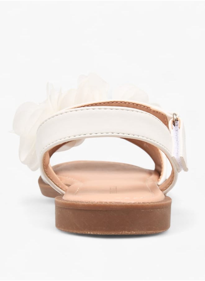 Flora Bella By Shoexpress Girls Floral Accent Strap Sandals With Hook And Loop Closure  - Image 4