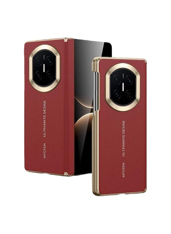 general Leather Protective Case Compatible with Huawei Mate X7 Magnetic Wireless Charging Dual-Axis Protective Cover For Mate X7 Foldable Phone