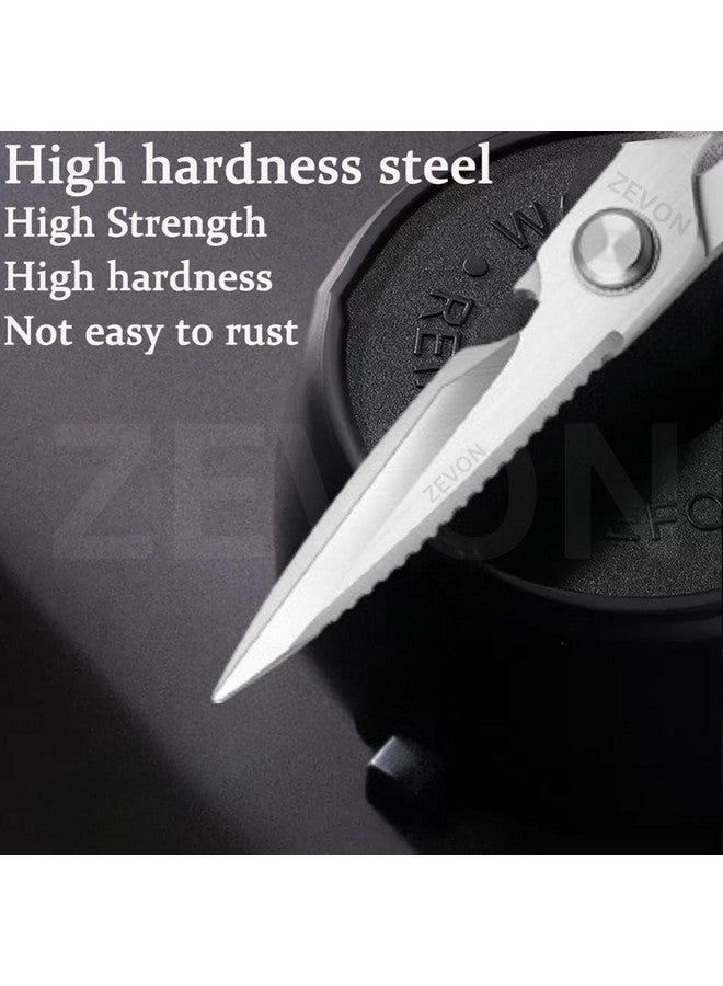 ZEVON ZEVON® Kitchen Scissors, Multi-Purpose Kitchen Shears, Heavy Duty Dishwasher Safe Food Scissors, Non Slip Stainless Steel Sharp Cooking Scissors for Kitchen, Chicken, Poultry, Fish, Meat, Herbs-Sliver  - Image 3