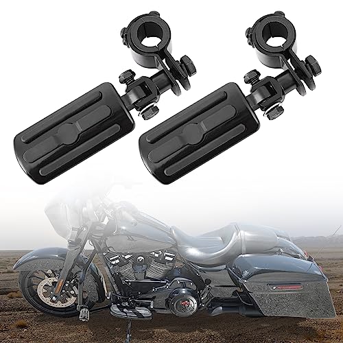 Hutexico Motorcycle Highway Pegs, Crash Bar Highway Foot Pegs Footrest For Harley Touring Electra Street Glide Road King Sportster Kawasaki 1"(25mm), 1 1/4" (32mm), 1 1/3" (34mm) Engine Guard (Black 1) - Image 1