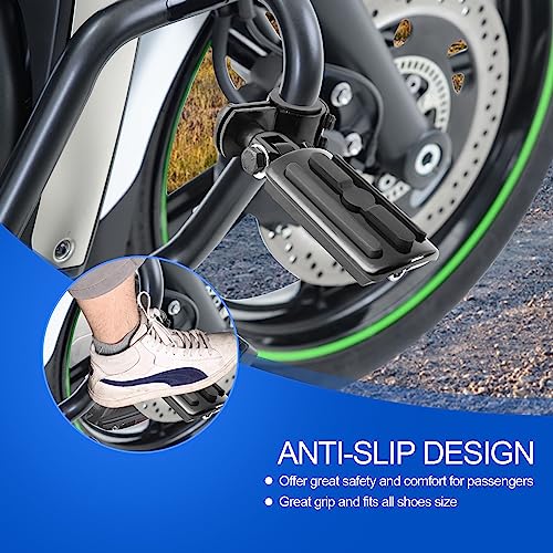 Hutexico Motorcycle Highway Pegs, Crash Bar Highway Foot Pegs Footrest For Harley Touring Electra Street Glide Road King Sportster Kawasaki 1"(25mm), 1 1/4" (32mm), 1 1/3" (34mm) Engine Guard (Black 1) - Image 5