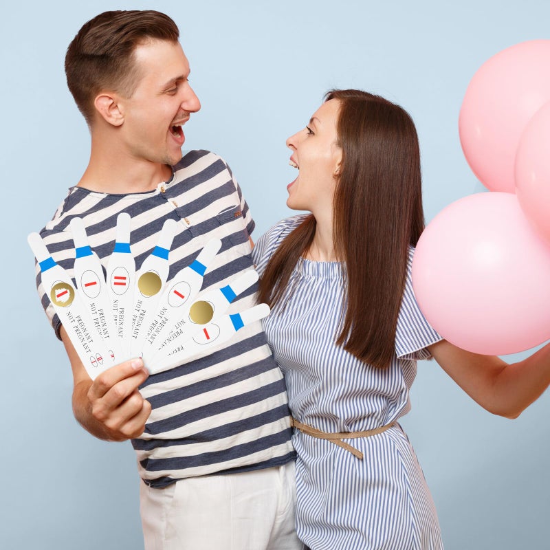 Sinload 40 Pcs Blue Scratch off Pregnancy Test Kit Baby Shower Games Baby Shower Games Baby Shower Scratch off Game for Boys - Image 4