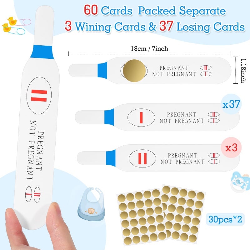 Sinload 40 Pcs Blue Scratch off Pregnancy Test Kit Baby Shower Games Baby Shower Games Baby Shower Scratch off Game for Boys - Image 2