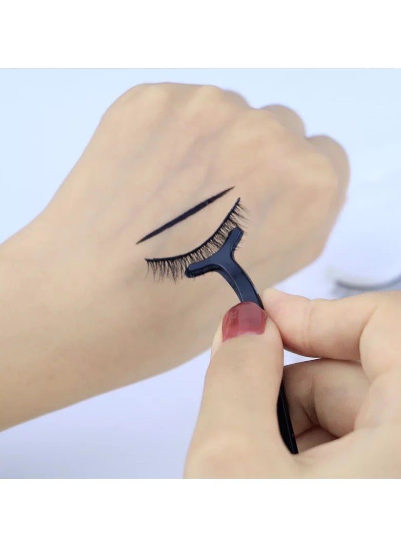 Calla 2PCS Eyelash Glue Pen, Lash Glue Pen Upgraded Self-adhesive Eyeliner Pencil, No Glue No Magnetic Liquid Eyeliner Pen, Eye Liner for Eye Makeup and Wear Normal False Eyelashes, Black&Clear - Image 2