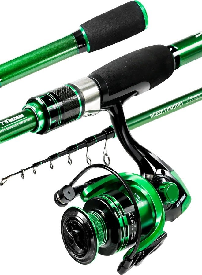 Ghosthorn Fishing Rod and Reel Combo, Graphite Telescoping Fishing Pole Collapsible Travel Compact Rod for Freshwater Saltwater Fishing Gifts for Men Women - Image 1