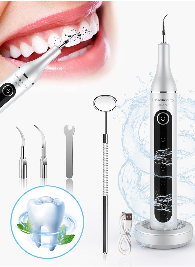 KinseiBeauty - Ultrasonic Electric Dental Calculus Remover Kit, with 5 Adjustable Modes 2 Replaceable Clean Heads - Image 1