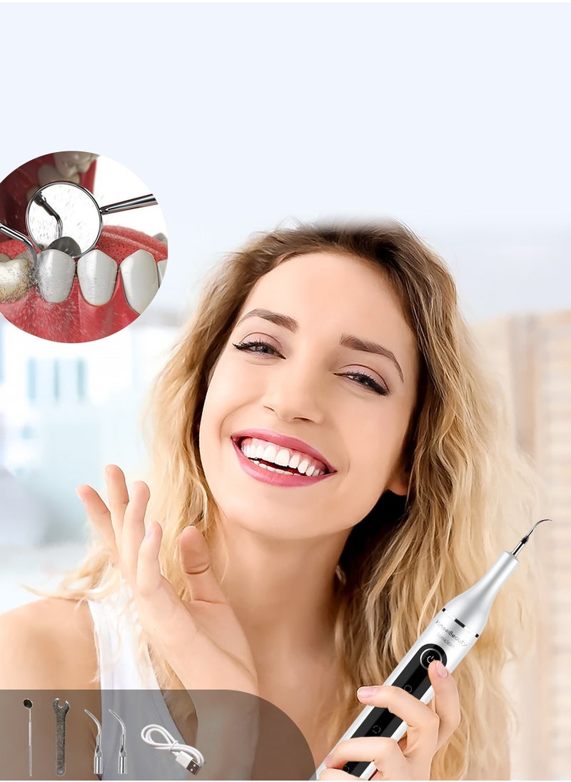 KinseiBeauty - Ultrasonic Electric Dental Calculus Remover Kit, with 5 Adjustable Modes 2 Replaceable Clean Heads - Image 1