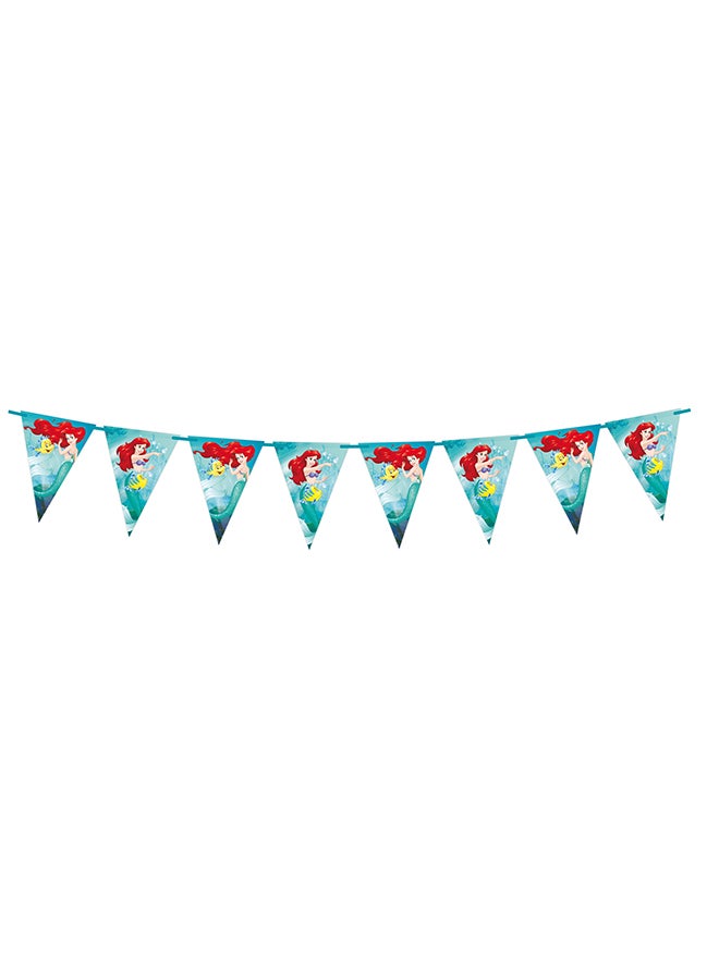 Procos Ciao Disney Princess Ariel Curious Triangular Flag Garland – FSC Paper Hanging Decoration - Image 1