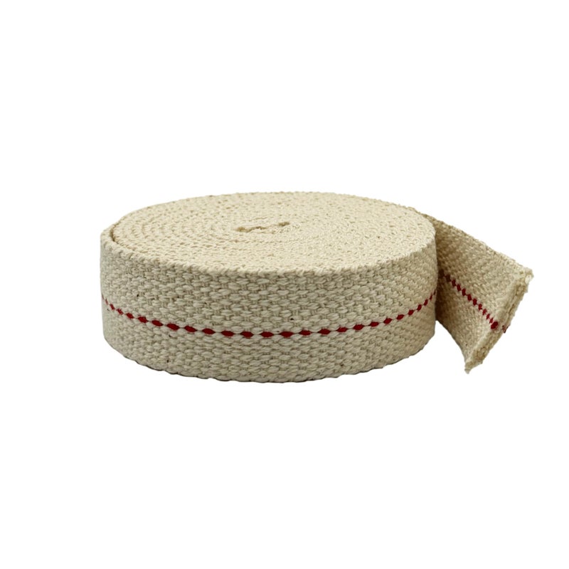 LIGHT OF MINE "LET IT SHINE" Light of Mine  78 Inch 6 Foot 100 Cotton Flat Wick for Paraffin Oil Kerosene Based Lanterns and Oil Lamps with Genuine Red Stitch 78  6 Roll 