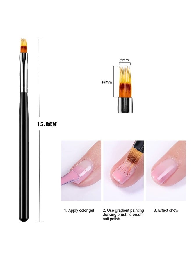 SILPECWEE 3Pcs Ombre Nail Brush Acrylic Nail Brush Set Nail Gradient Brushes Nail Painting Pens Nail Art Tools For Gel Nails Manicure Accessories - Image 4